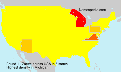 Surname Zaetta in USA Surname Zaetta in USA