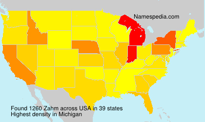 Surname Zahm in USA Surname Zahm in USA