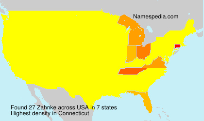 Surname Zahnke in USA