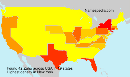 Surname Zaho in USA Surname Zaho in USA