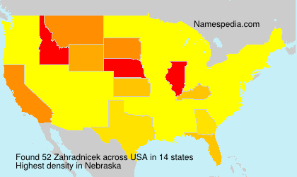 Surname Zahradnicek in USA Surname Zahradnicek in USA