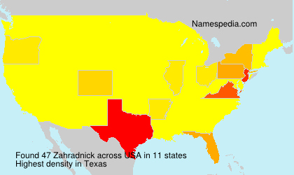 Surname Zahradnick in USA Surname Zahradnick in USA