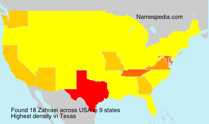 Surname Zahraei in USA