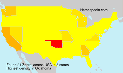 Surname Zahrai in USA Surname Zahrai in USA