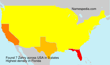 Surname Zahry in USA Surname Zahry in USA