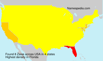 Surname Zaias in USA