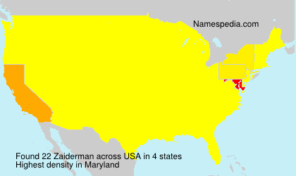 Surname Zaiderman in USA Surname Zaiderman in USA