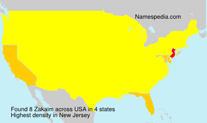 Surname Zakaim in USA Surname Zakaim in USA