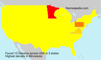 Surname Zakama in USA Surname Zakama in USA