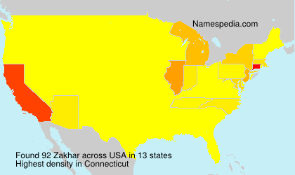 Surname Zakhar in USA Surname Zakhar in USA