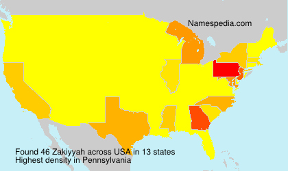 Surname Zakiyyah in USA Surname Zakiyyah in USA