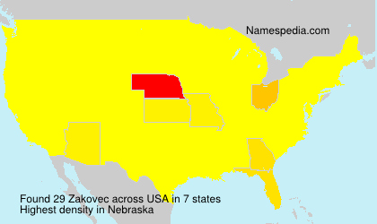 Surname Zakovec in USA Surname Zakovec in USA