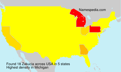 Surname Zakucia in USA Surname Zakucia in USA