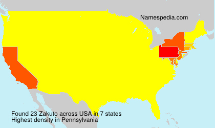 Surname Zakuto in USA Surname Zakuto in USA