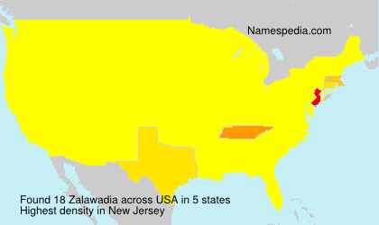 Surname Zalawadia in USA