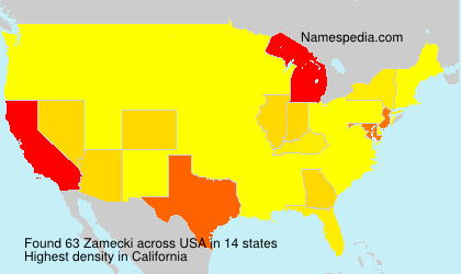 Surname Zamecki in USA Surname Zamecki in USA