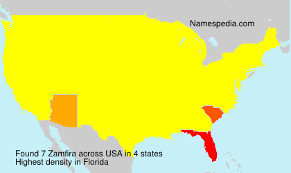 Surname Zamfira in USA