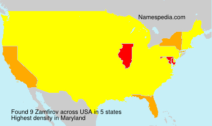 Surname Zamfirov in USA Surname Zamfirov in USA