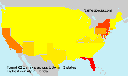 Surname Zanakis in USA Surname Zanakis in USA