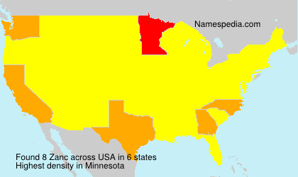 Surname Zanc in USA Surname Zanc in USA