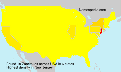 Surname Zanetakos in USA Surname Zanetakos in USA