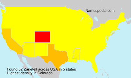 Surname Zanetell in USA Surname Zanetell in USA