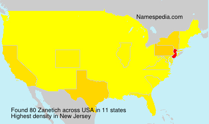 Surname Zanetich in USA Surname Zanetich in USA