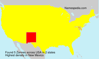 Surname Zannes in USA