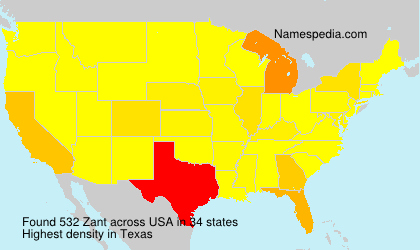 Surname Zant in USA Surname Zant in USA