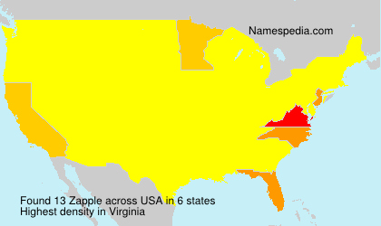 Surname Zapple in USA Surname Zapple in USA