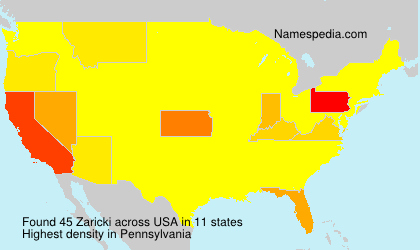 Surname Zaricki in USA Surname Zaricki in USA