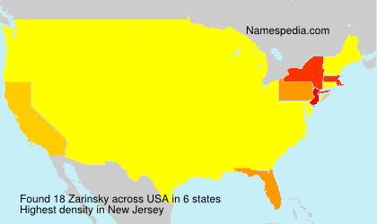 Surname Zarinsky in USA Surname Zarinsky in USA
