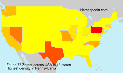 Surname Zarker in USA Surname Zarker in USA