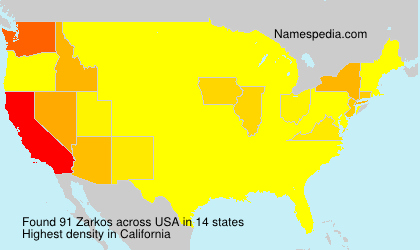 Surname Zarkos in USA Surname Zarkos in USA