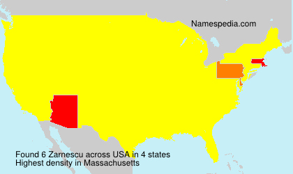 Surname Zarnescu in USA Surname Zarnescu in USA