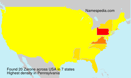 Surname Zarone in USA Surname Zarone in USA