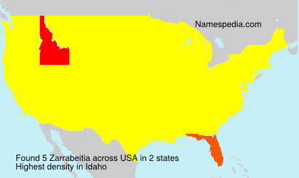 Surname Zarrabeitia in USA Surname Zarrabeitia in USA