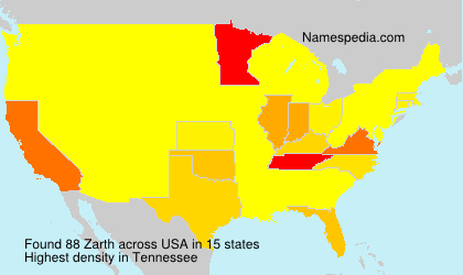 Surname Zarth in USA Surname Zarth in USA