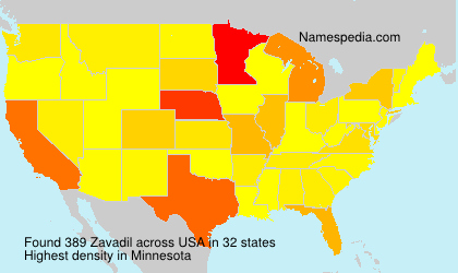 Surname Zavadil in USA Surname Zavadil in USA