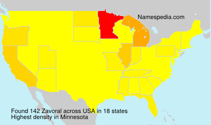 Surname Zavoral in USA Surname Zavoral in USA