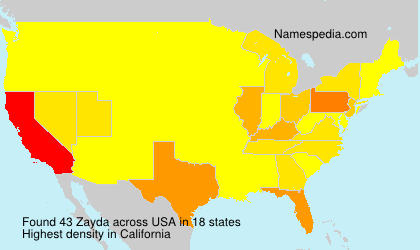 Surname Zayda in USA Surname Zayda in USA