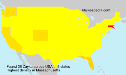 Surname Zayka in USA Surname Zayka in USA