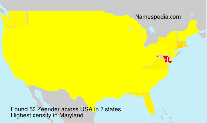 Surname Zeender in USA Surname Zeender in USA