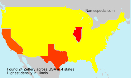 Surname Zeffery in USA