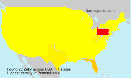 Surname Zeky in USA Surname Zeky in USA