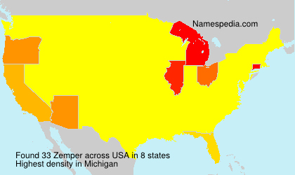 Surname Zemper in USA Surname Zemper in USA