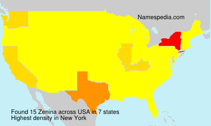 Surname Zenina in USA Surname Zenina in USA