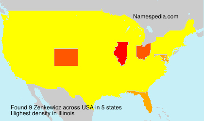 Surname Zenkewicz in USA
