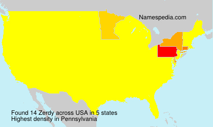 Surname Zerdy in USA Surname Zerdy in USA