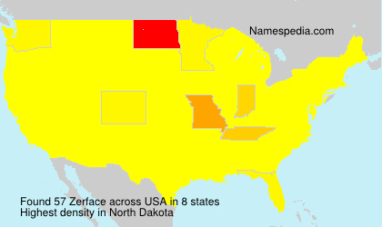 Surname Zerface in USA Surname Zerface in USA